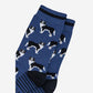 Men's Border Collie Bamboo Socks - Denim Blue / Black