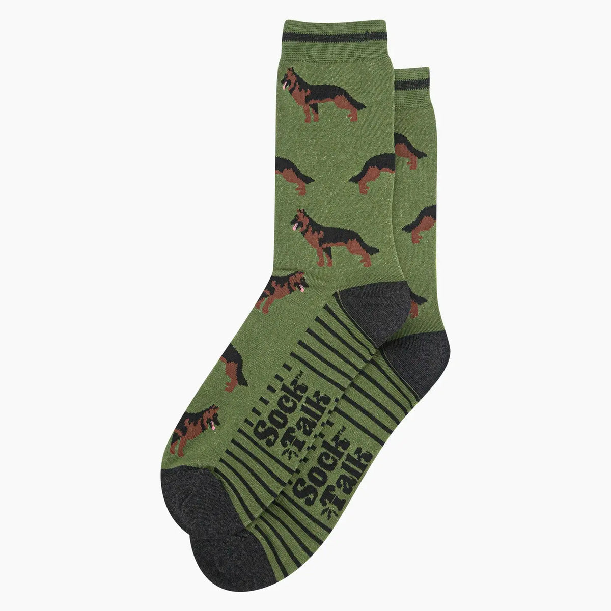 German Shepherd Bamboo Socks in Green