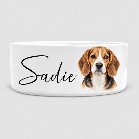 Personalised Beagle Dog Bowl