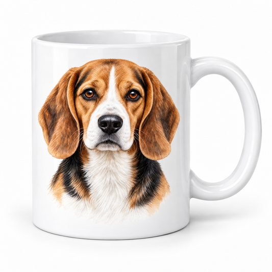 Beagle Mug - Watercolour Dog Portrait 11oz