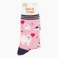 Women's Dog Love Heart Balloons Bamboo Socks