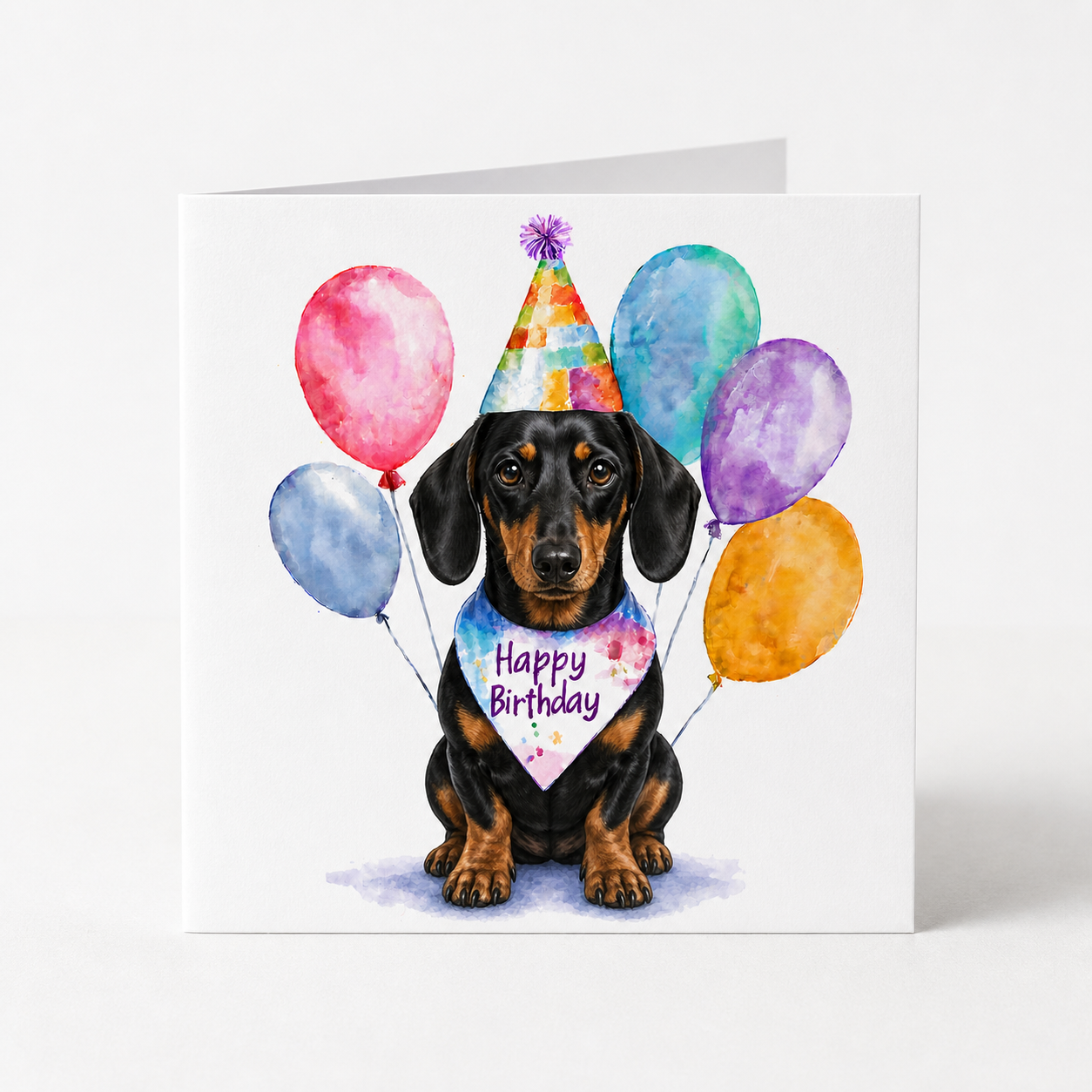 Black and Tan Dachshund Birthday Card