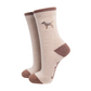 Border Terrier Embroidered Wool Socks in Beige