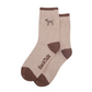 Border Terrier Embroidered Wool Socks in Beige