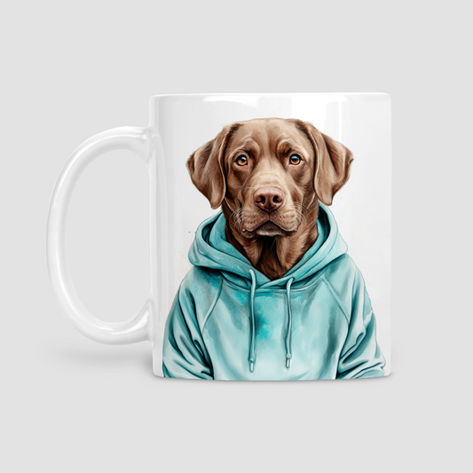 Brown Labrador in Hoodie Mug