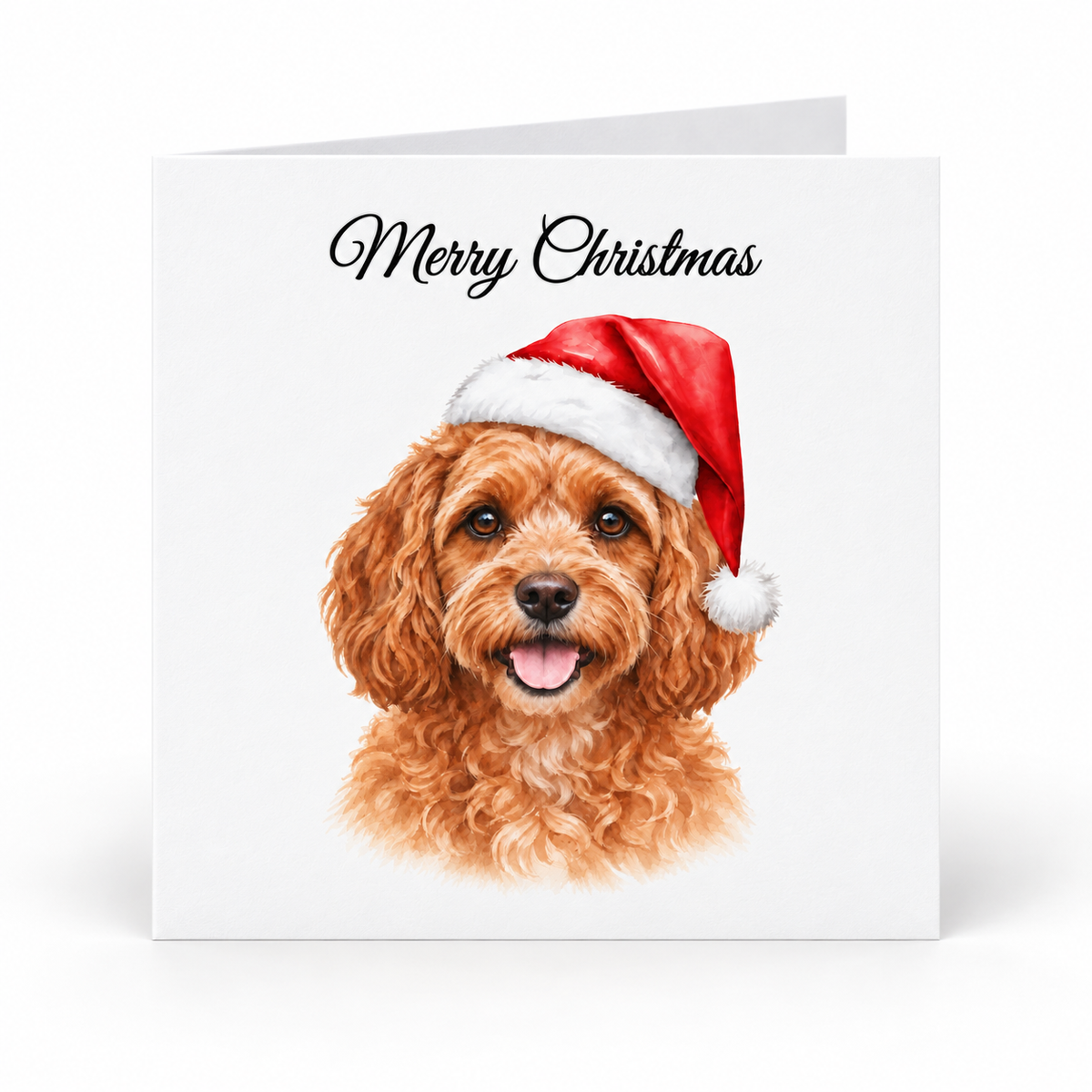 Cavapoo Santa Hat Christmas Cards - Pack of 5