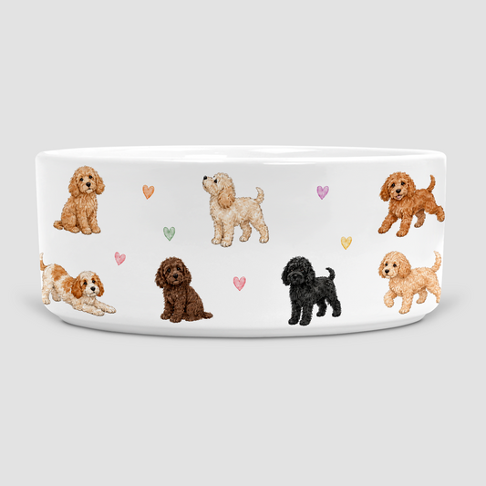Cockapoo Hearts Dog Bowl