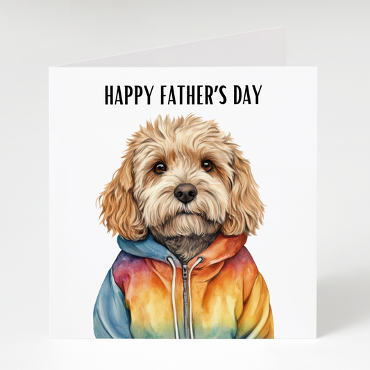 Cockapoo in Hoodie Father’s Day Card