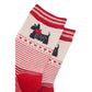 Sock Talk Women's Scottish Terrier Bamboo Socks - Cream / Red