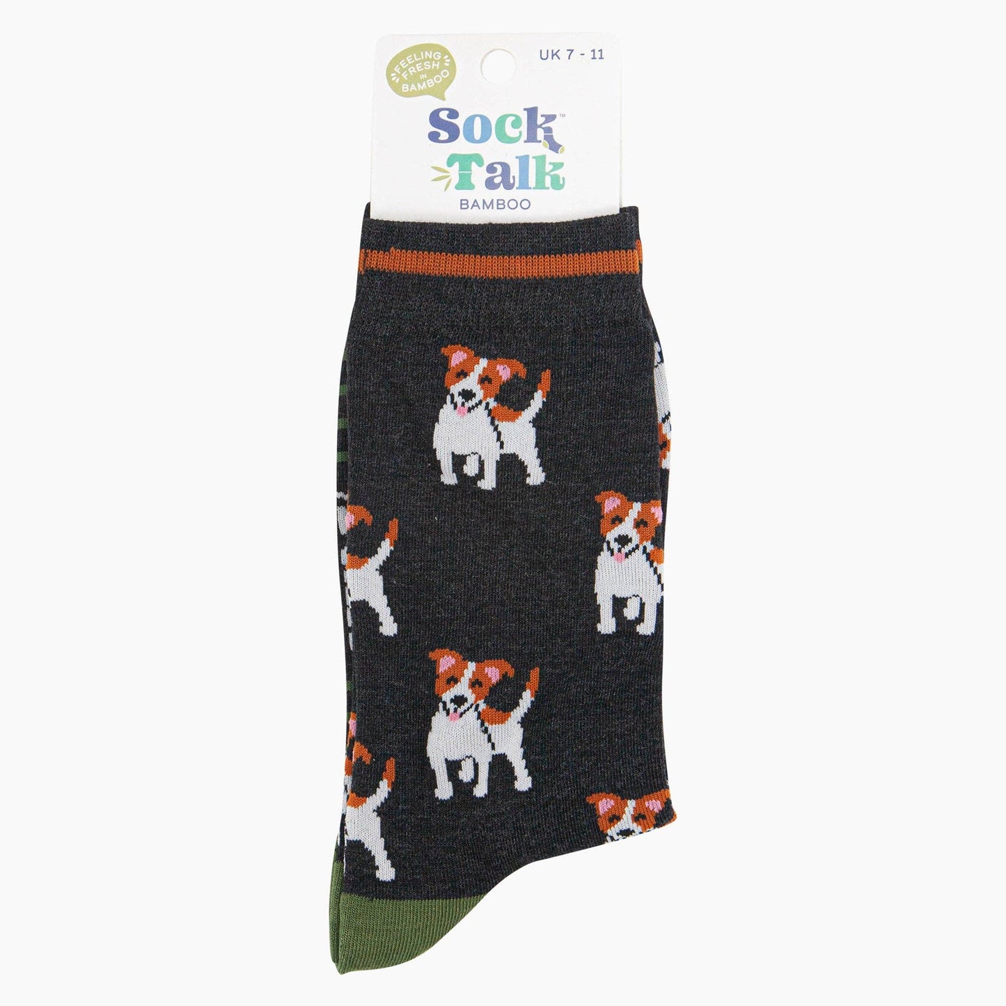 Men's Jack Russell Bamboo Socks - Black