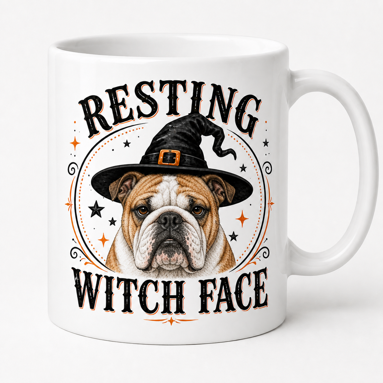 Resting Witch Face Bulldog Mug