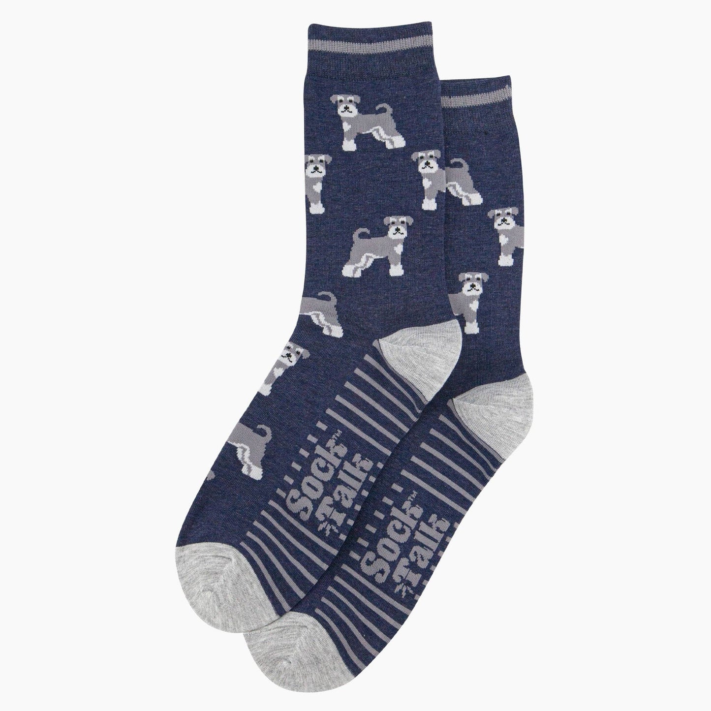 Men's Schnauzer Bamboo Socks - Navy