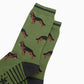 German Shepherd Bamboo Socks in Green