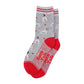Women's Dalmatians Bamboo Socks - Light Grey / Red