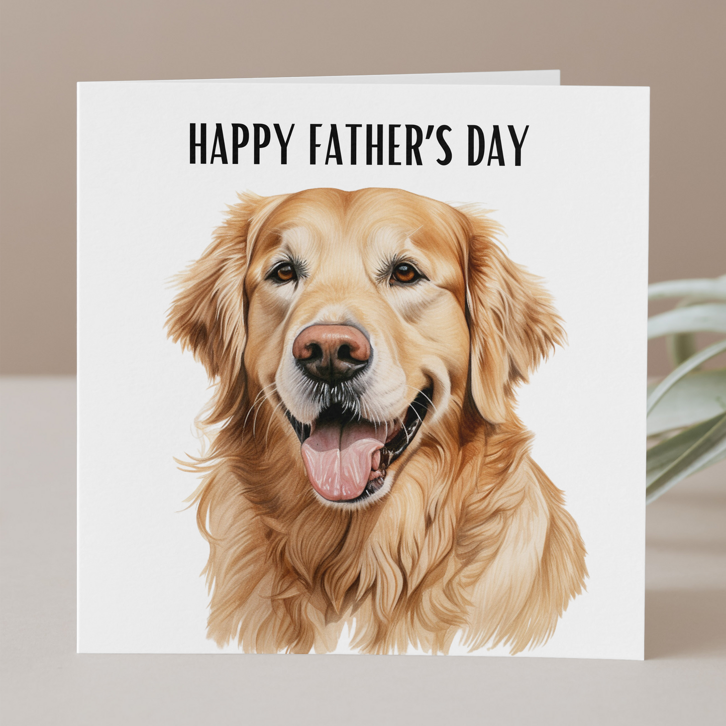 Golden Retriever Father's Day Card