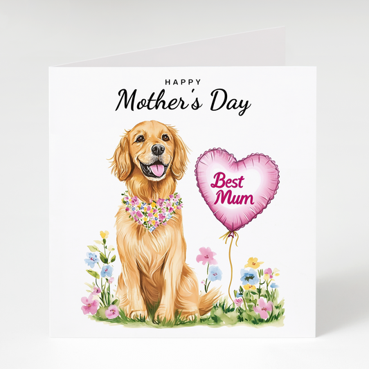 Golden Retriever Best Mum Mother's Day Card