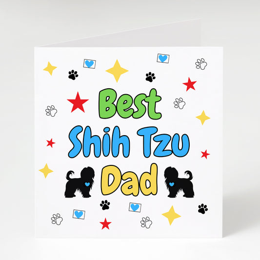 Best Shih Tzu Dad card, From the dog, Dog Mum, Matching mug and coaster options