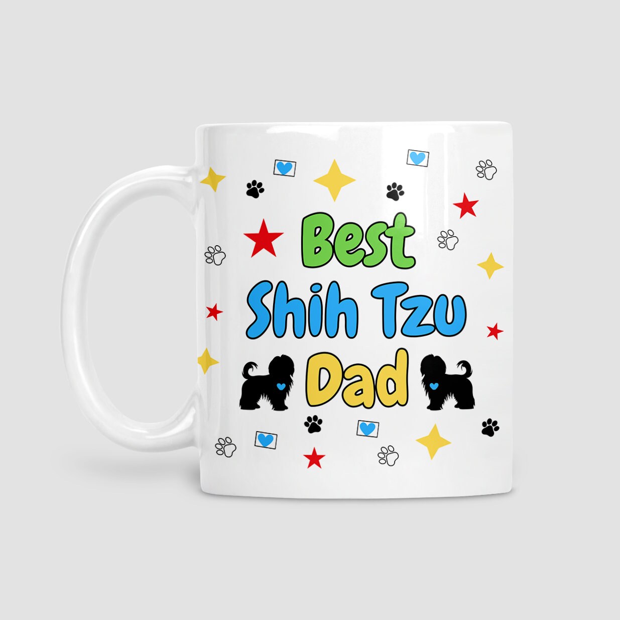 Best Shih Tzu Dad card, From the dog, Dog Mum, Matching mug and coaster options