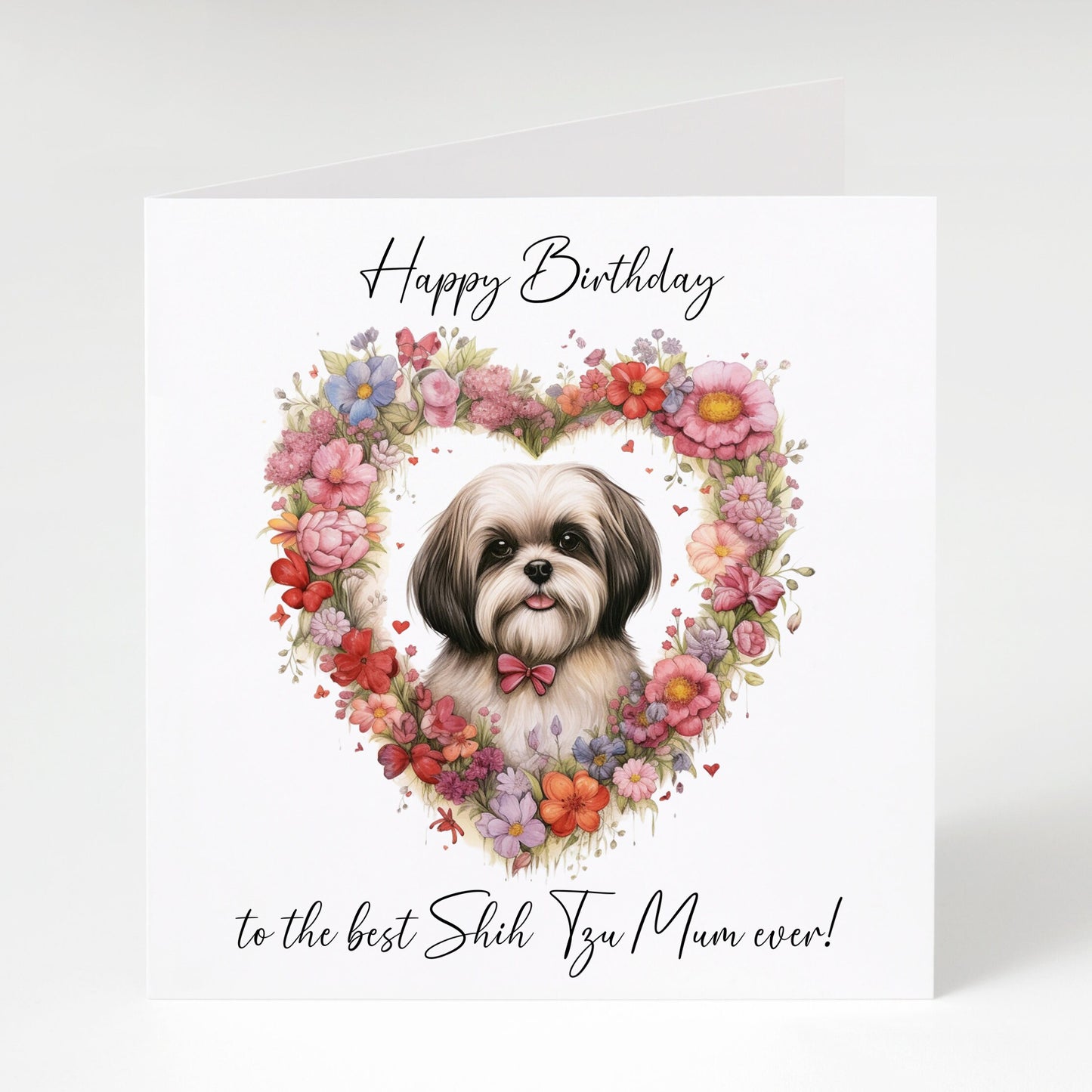 Shih Tzu birthday card for Mum, From the dog, Dog Mum, Matching mug and coaster options