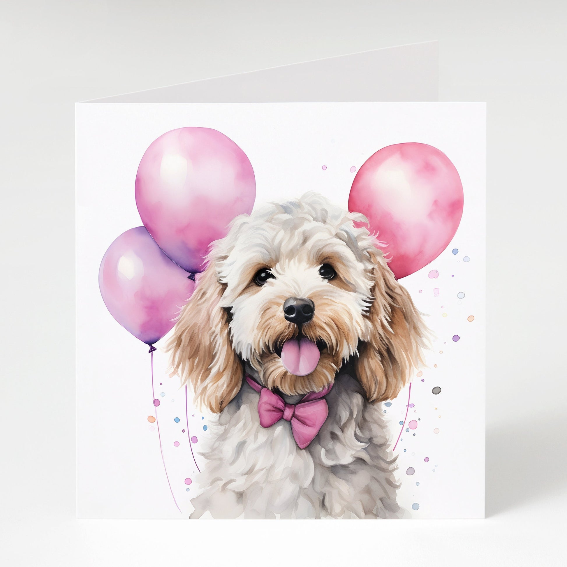 Cockapoo, Birthday card, Cockapoo with pink balloons, Cockapoo card, Dog lover gift, Cockapoo Mum, Dog Birthday Card, Cockapoo Lover, Dog