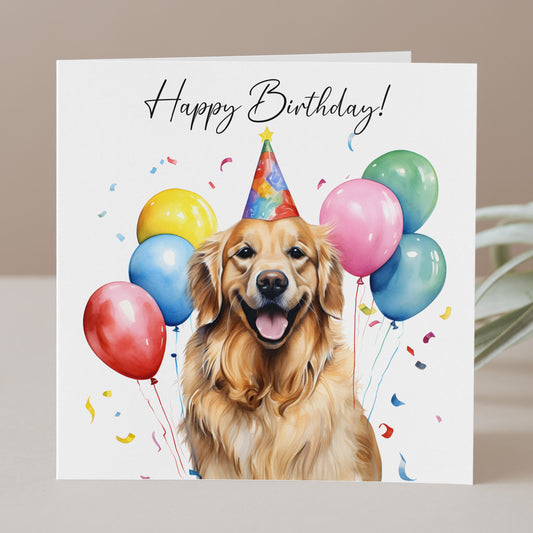 Golden retriever, Birthday card, Golden retriever gift, Golden retriever card, Dog lover gift, Golden retriever Mum, Golden retriever Dad,