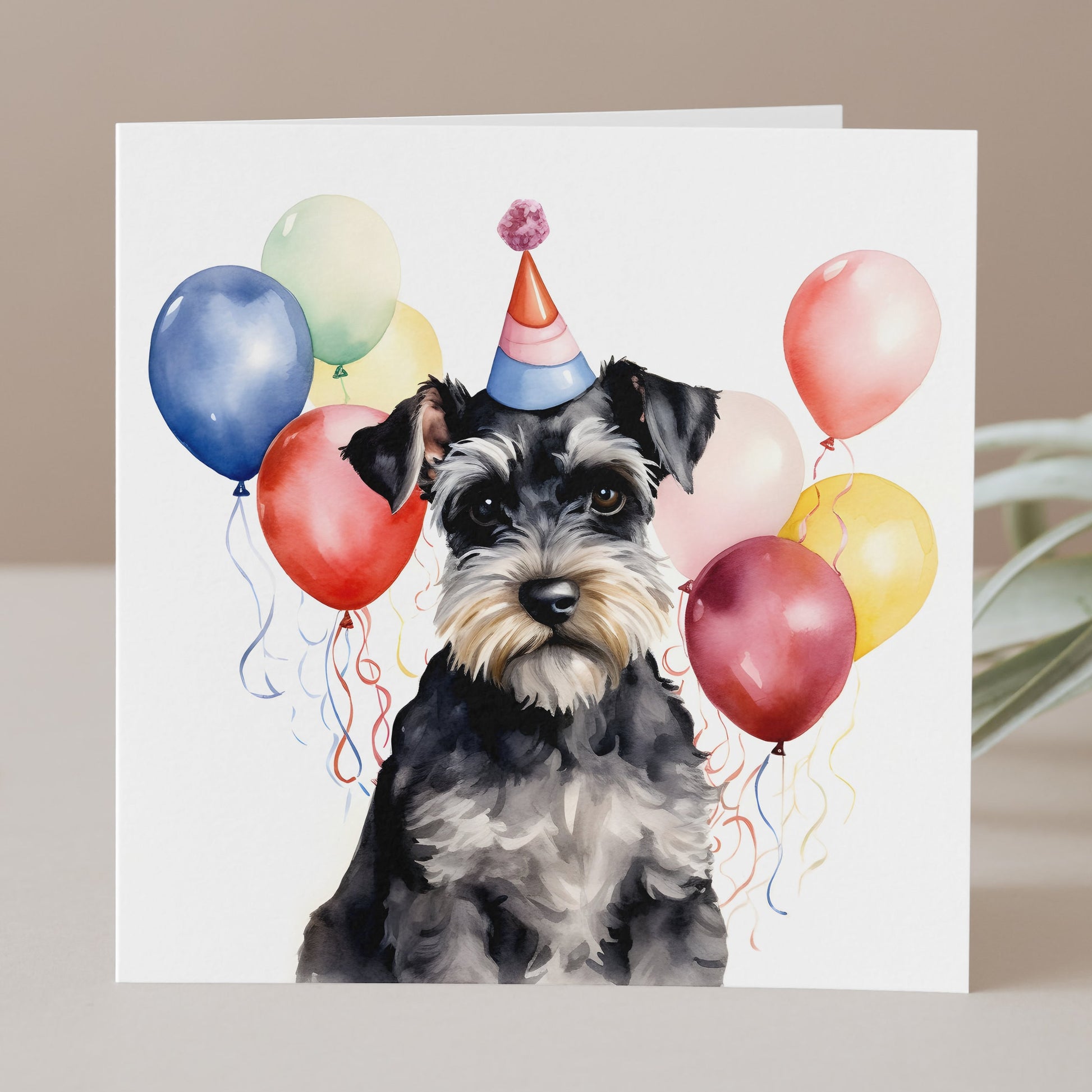 Schnauzer card, birthday card, schnauzer gift, miniature schnauzer card, standard schnauzer card, schnauzer Mum, Schnauzer Dad