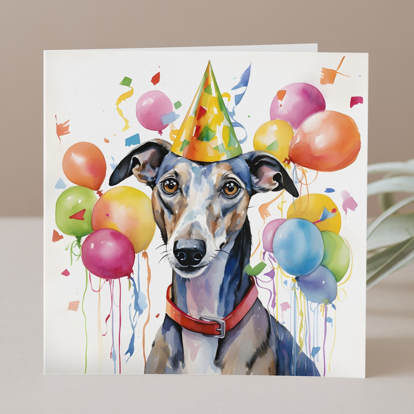 Greyhound Birthday Card, From the dog, for the dog, Cute Greyhound, Dog lover gift, Dog Birthday Card, Greyhound Lover, Watercolour