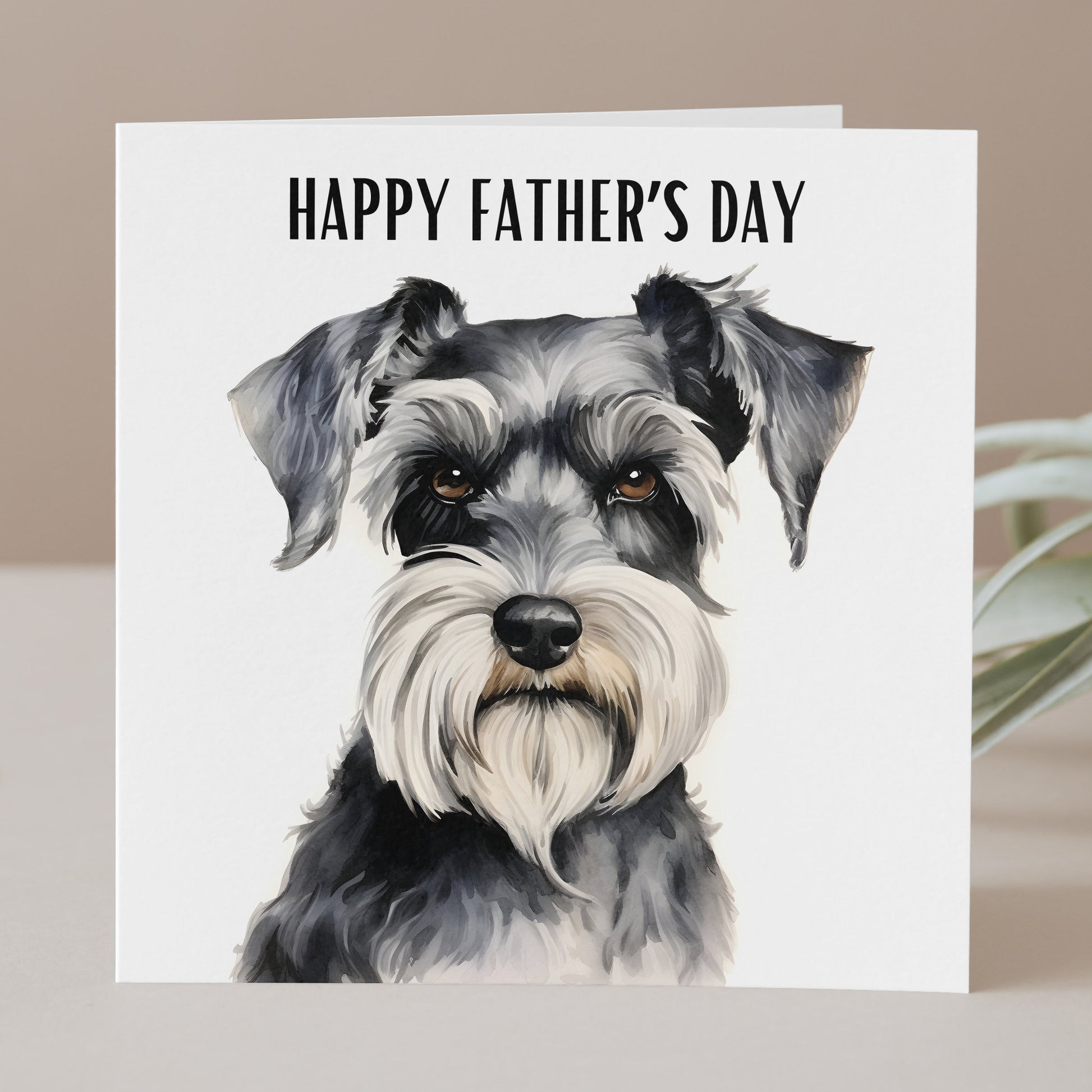 Schnauzer Father's Day card, Schnauzer Dad, Dog lover card, For Dad