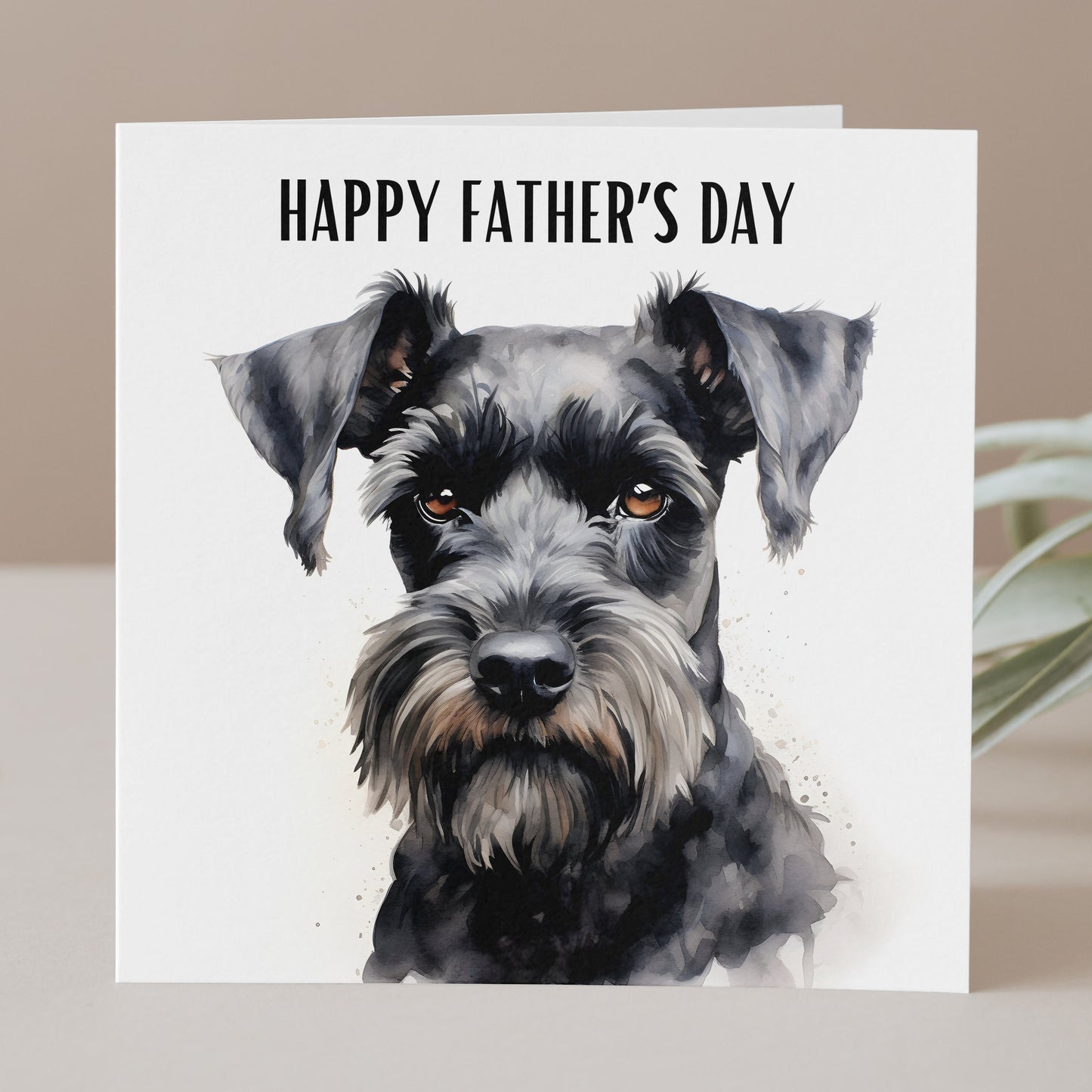 Black Schnauzer Father's Day card, Schnauzer Dad, Dog lover card, For Dad