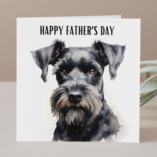 Black Schnauzer Father's Day card, Schnauzer Dad, Dog lover card, For Dad