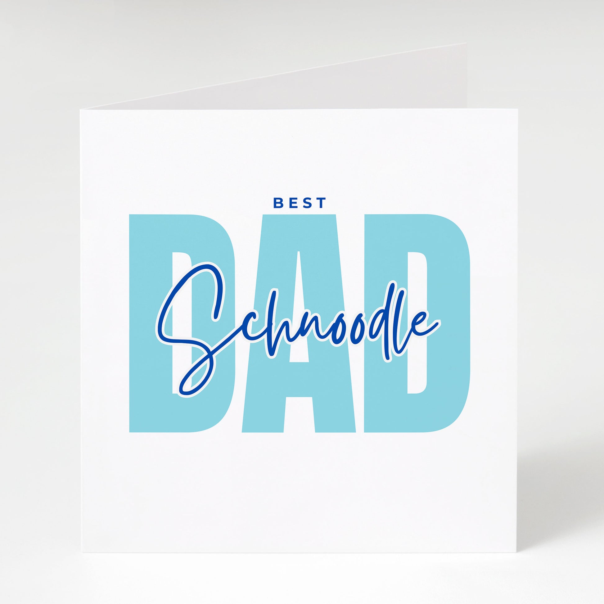 Best Schnoodle Dad card, Dad Birthday card, Father's Day card, from the dog, Matching mug and coaster options.