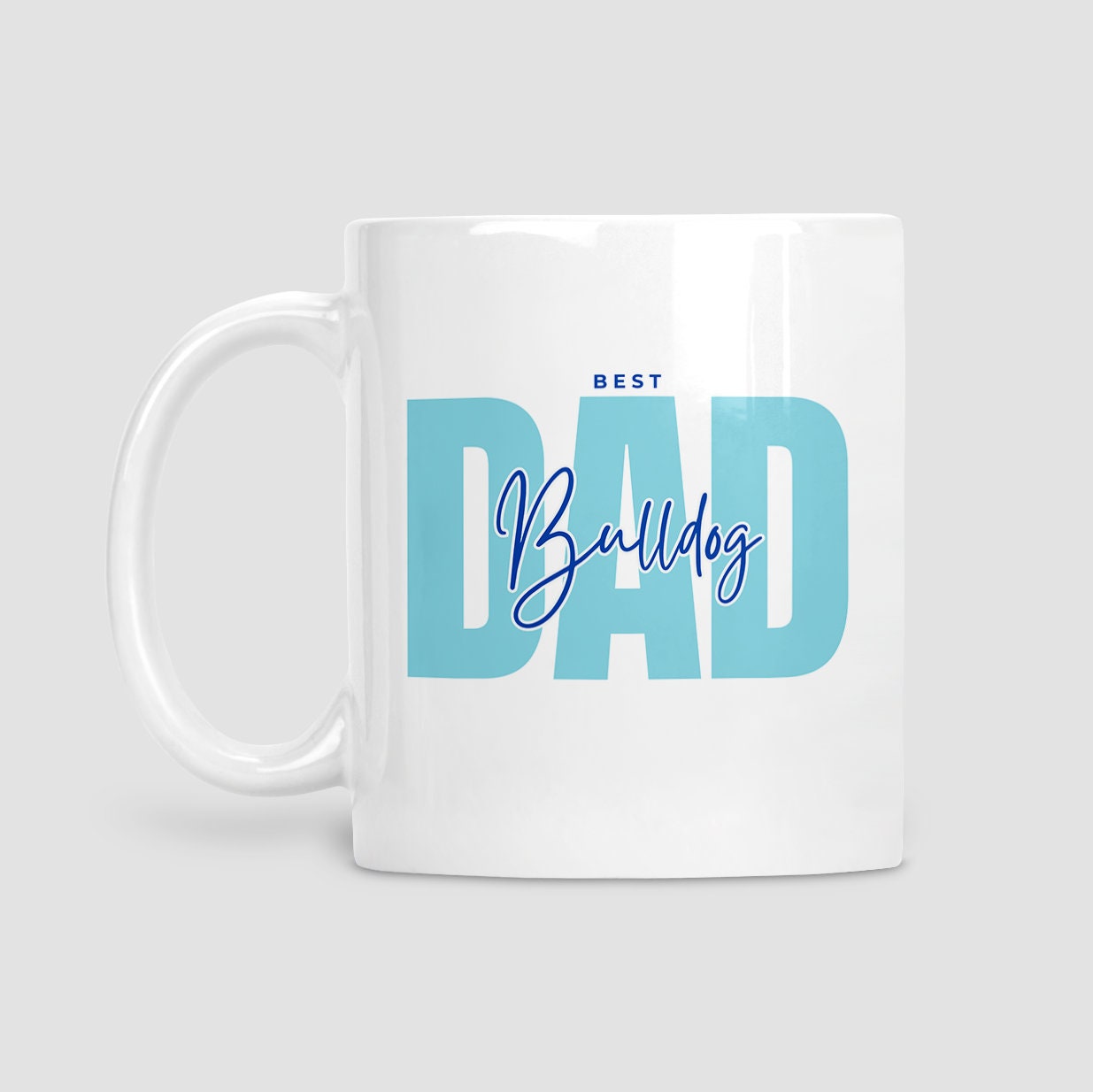 Best Bulldog Dad card, Dad Birthday card, Father's Day card, from the dog, Matching mug and coaster options.