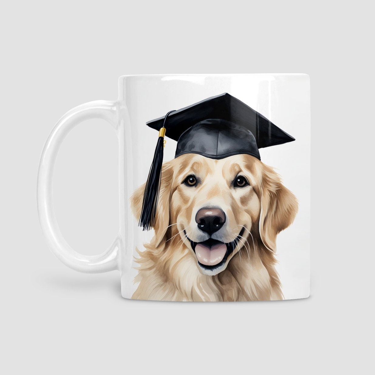Golden retriever graduation mug, Graduation gift for dog lover.