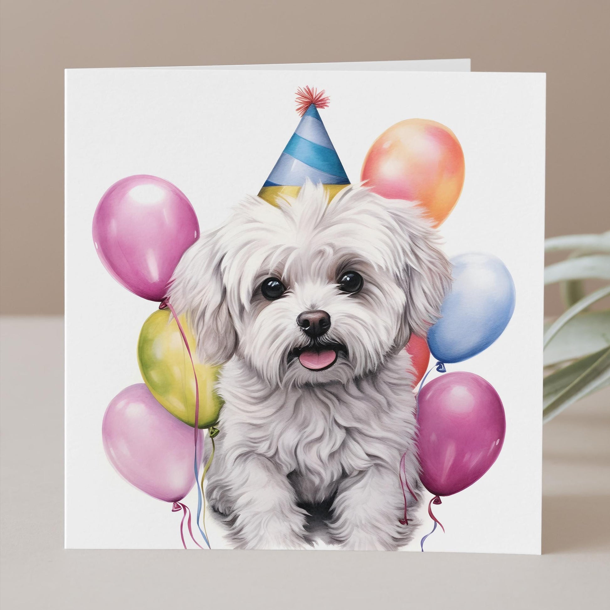 Maltese birthday card, Maltese dog card, Dog Birthday Card, Maltese Lover.