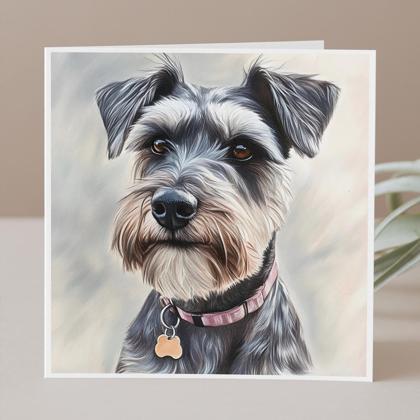 Schnauzer card, birthday card, schnauzer gift, miniature schnauzer card, standard schnauzer card, schnauzer Mum, Schnauzer Dad