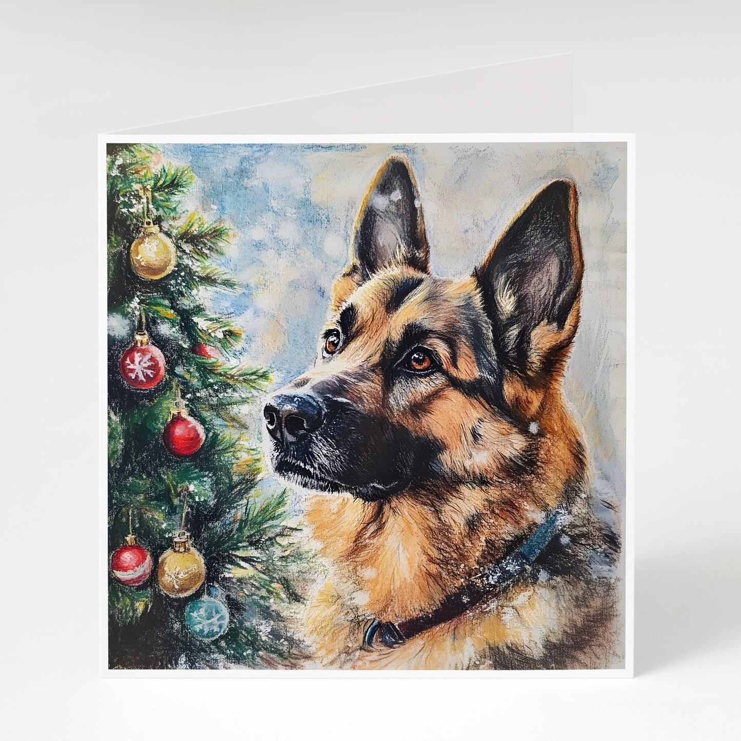 Pack of 5 German Shepherd Christmas Cards, Perfect for German Shepherd lovers, 300gsm card