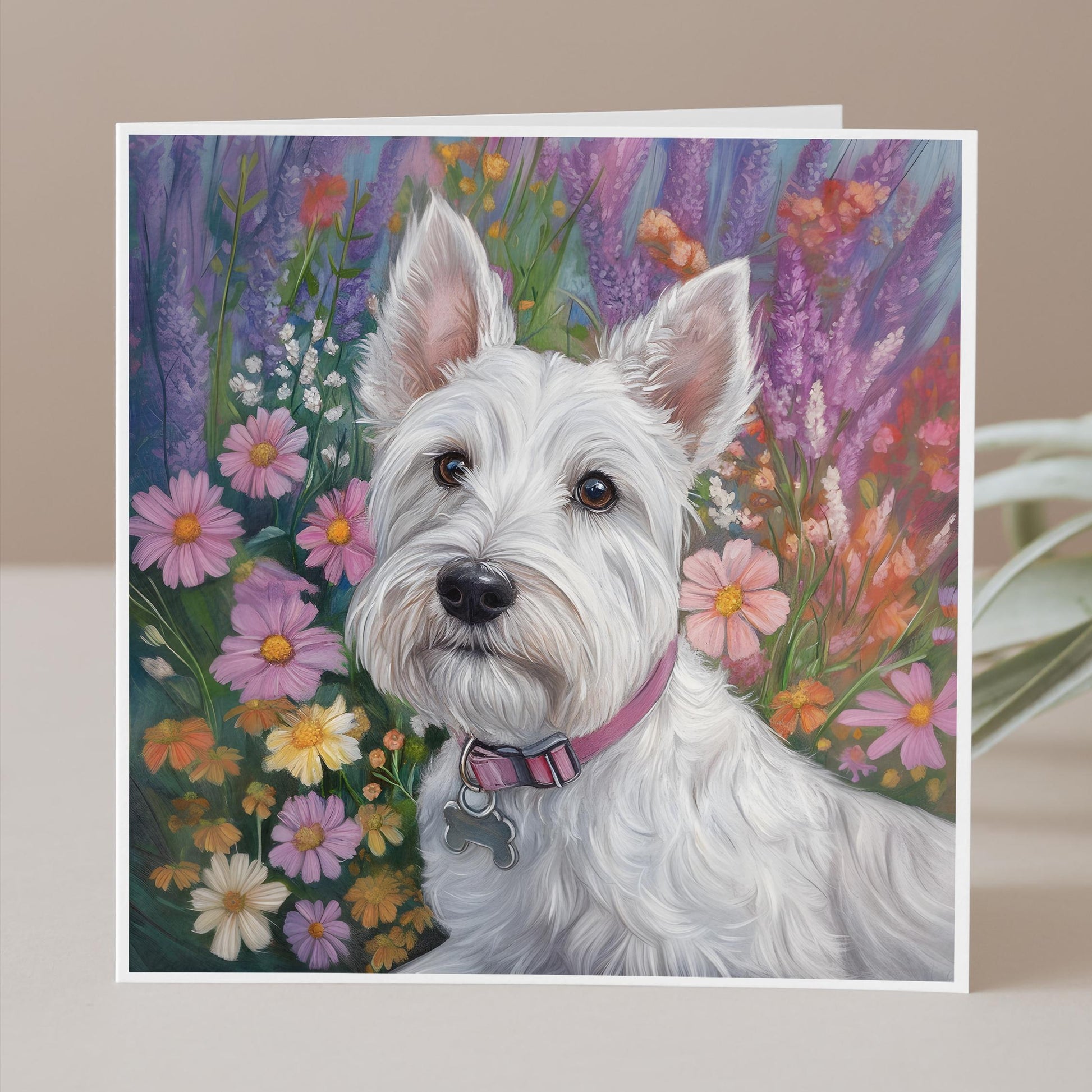 White Schnauzer greeting card, Blank inside for any occasion, birthday, anniversary or even a thank you card for your groomer or dog walker.