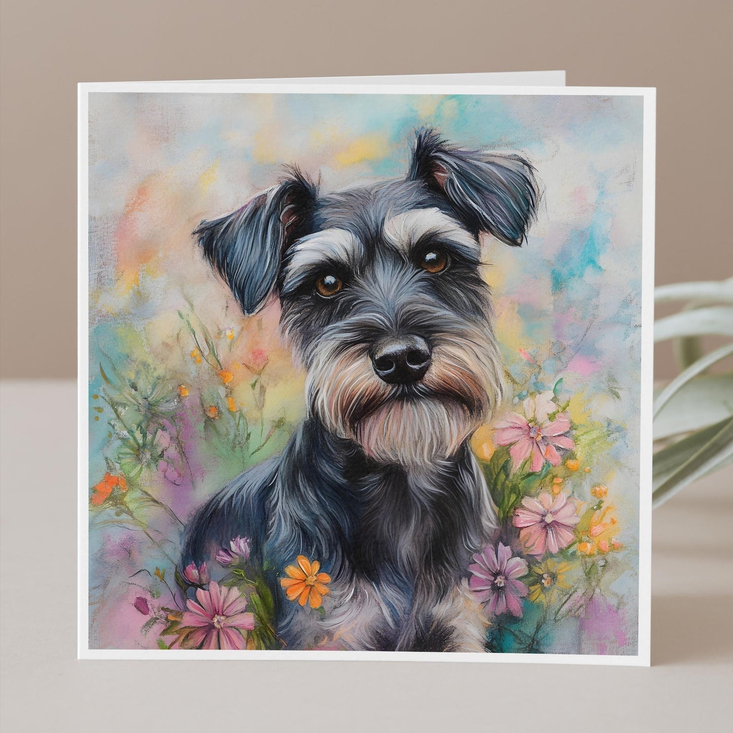 Schnauzer card, birthday card, schnauzer gift, miniature schnauzer card, standard schnauzer card, schnauzer Mum, Schnauzer Dad