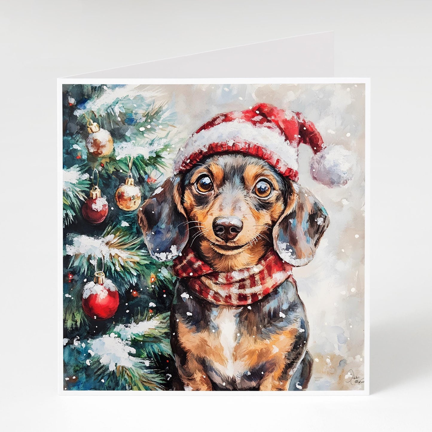 Pack of 5 Dachshund Christmas cards. Perfect for Dachshund Lovers.