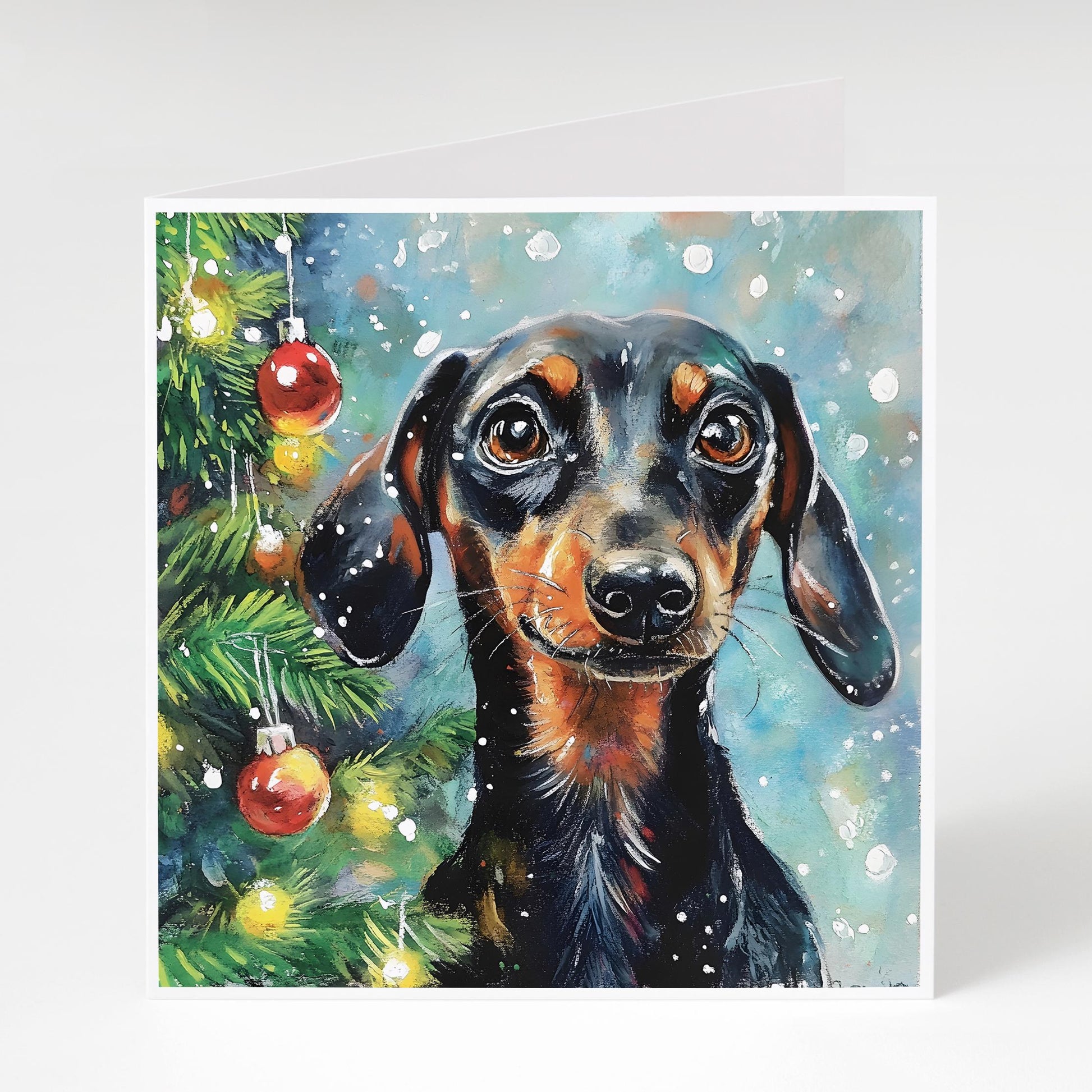 Pack of 5 Dachshund Christmas cards. Perfect for Dachshund Lovers.