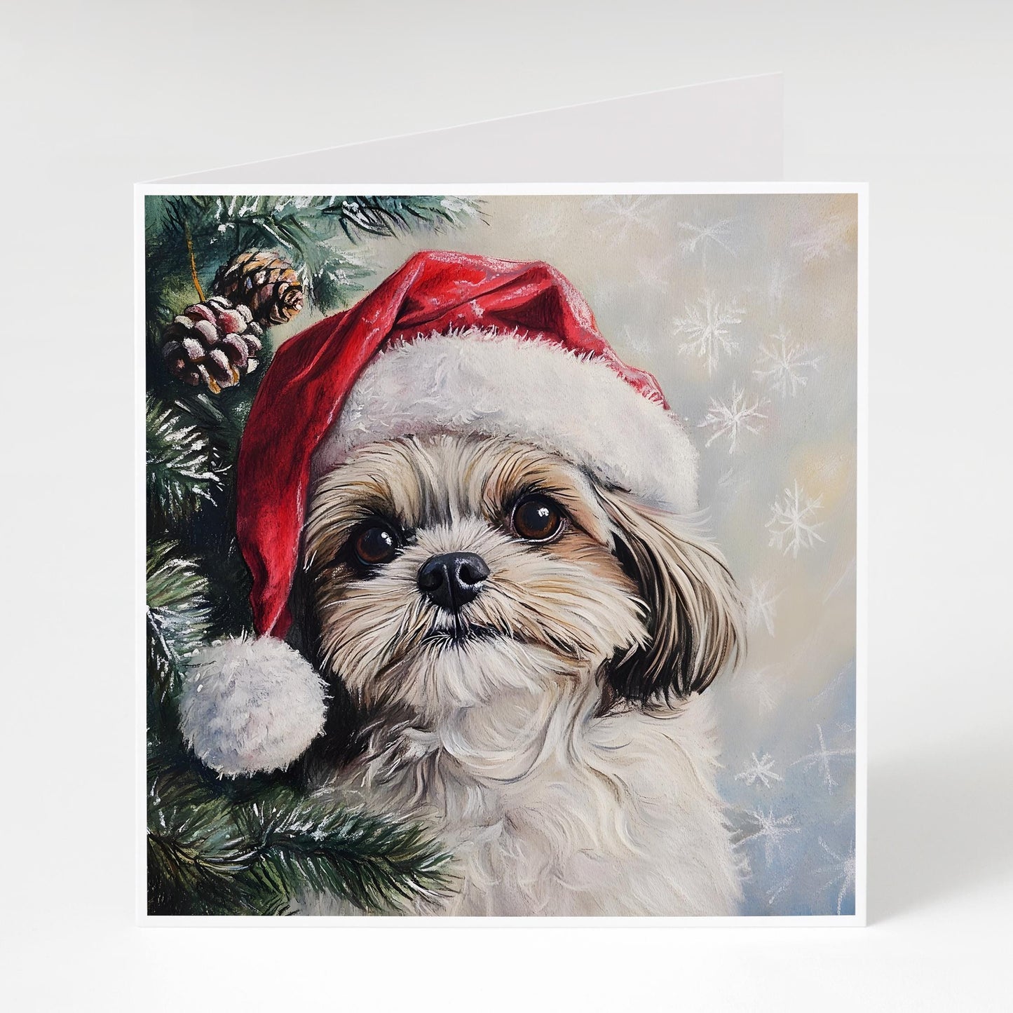 Pack of 5 Shih Tzu Christmas Cards, Cute Dog Xmas Cards, Perfect for Shih Tzu lovers, 300gsm card