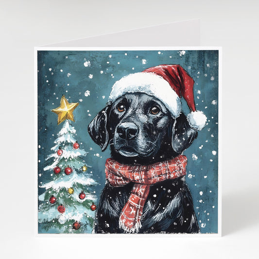 black labrador christmas card