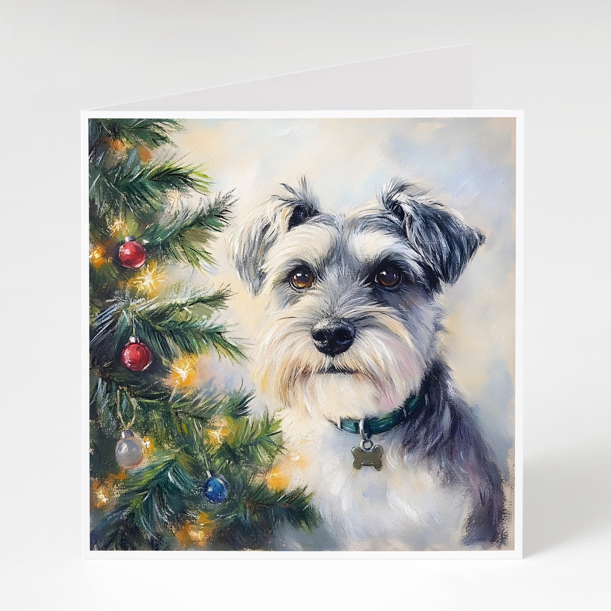 Pack of 5 Schnauzer Christmas Cards, Cute Dog Xmas Cards, Miniature Schnauzer, Standard Schnauzer, Dog lover card