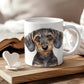 Wire haired Dachshund, Dachshund watercolour mug, Mother's Day gift, Sausage dog lover gift, matching coaster also available,