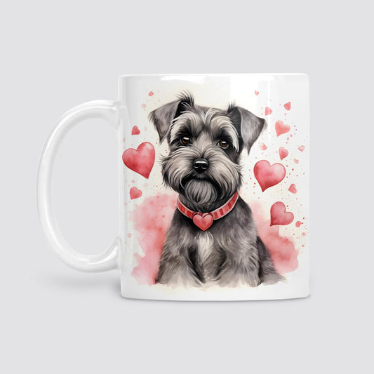 Schnauzer hearts mug, Schnauzer Dog lover gift, Schnauzer gift, watercolour mug, Mug for Him, Gifts for Dog Lovers