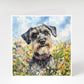 5 Pack Schnauzer Cards, Wildflower Dog Cards, Save Big on Multipack Cards for birthdays, Easter, Thank you cards, or for Any Occasion