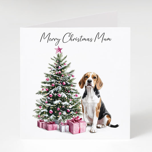 Beagle Mum Christmas Card,