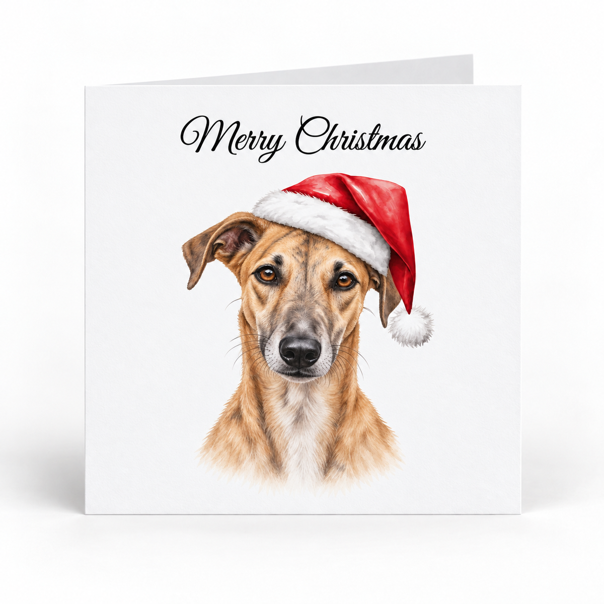 Lurcher Santa Hat Christmas Cards - Pack of 5