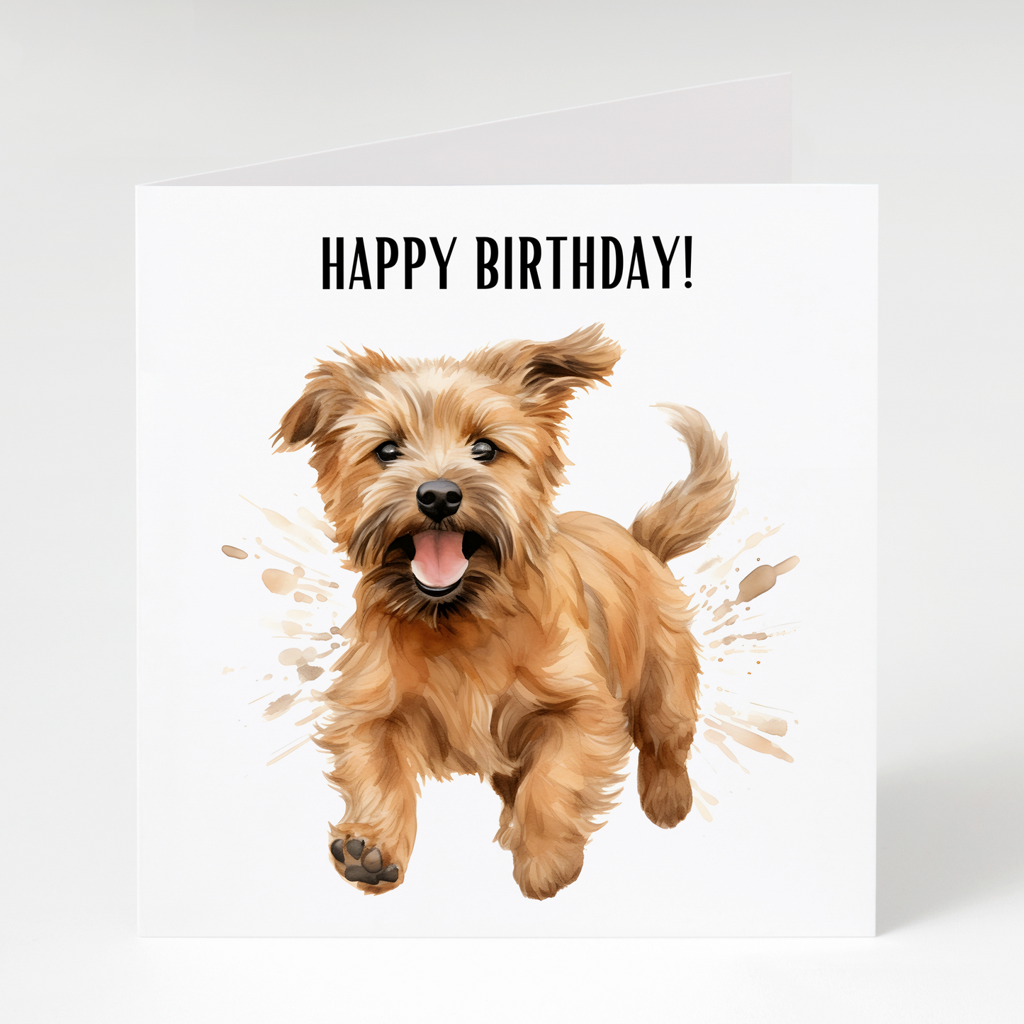 Norfolk Terrier Running Birthday Card