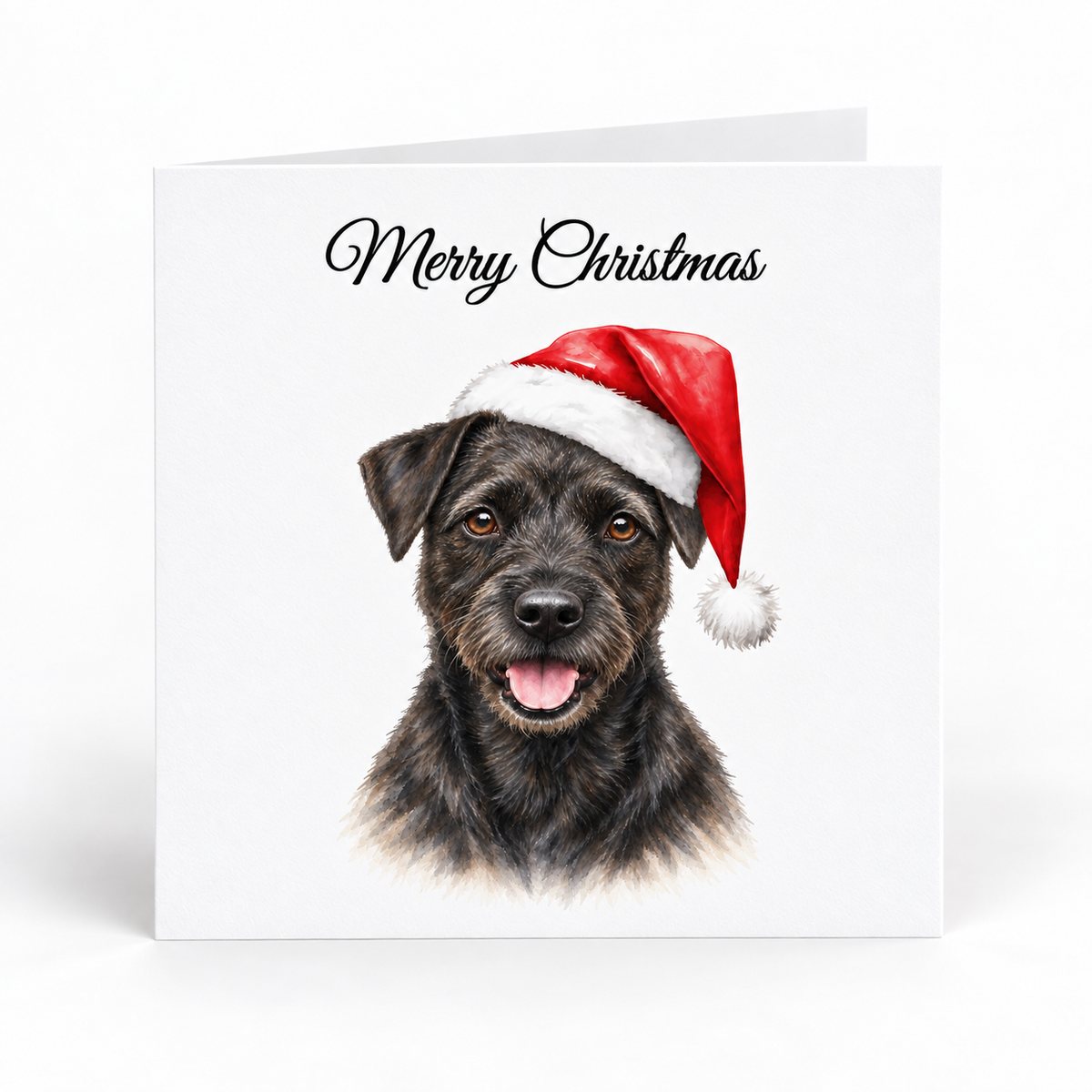 Patterdale Terrier Santa Hat Christmas Cards - Pack of 5